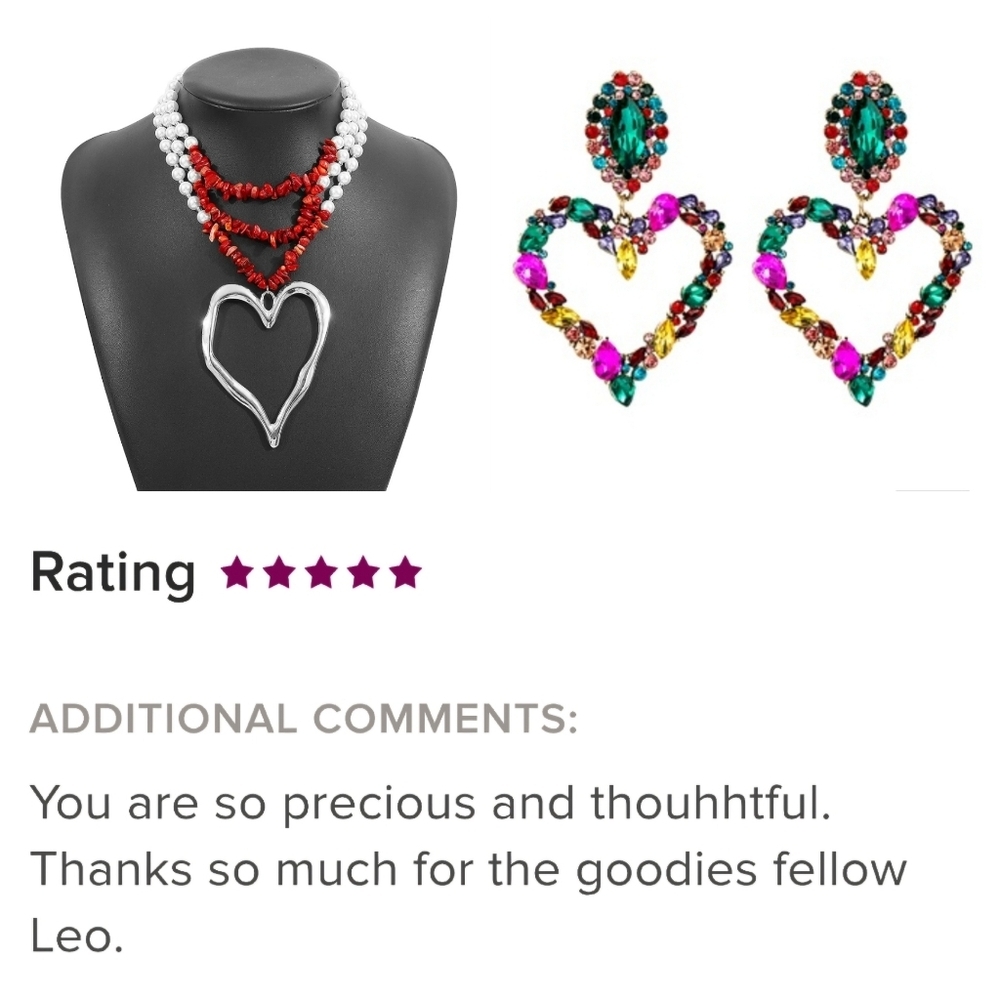 Rhinestone Heart Statement Earrings - Multi-color - Picture 5 of 13